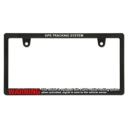 (CC-LF) Raised WARNING Security GPS TRACKING SYSTEM License Plate Frame (Slim Type) [KG198]