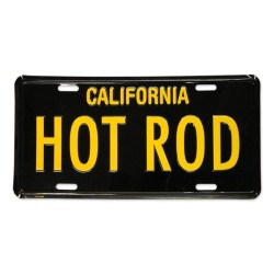 (CC-LP) MOONEYES “California+HOT ROD ” Steel License Plates [MG081HRBK]