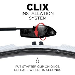 (CC-WB) AutoTex Clix Carbon Collection Wiper Blade, White [‎AutoTex-CCC-WH]