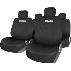(CC-CSC) Sparco SPCS402BK Seat Covers, Black [SPCS402BK]