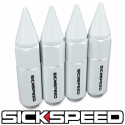 (CC-WRLN) Sickspeed 60Mm Spiked Aluminum Extended Lug Nuts [SP60MS-WH]